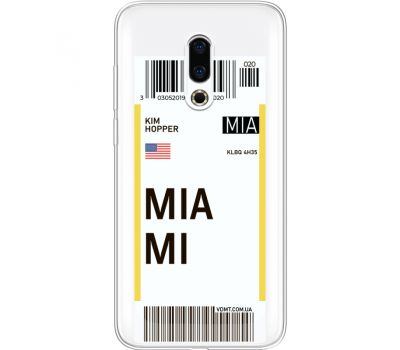 Силіконовий чохол BoxFace Meizu 16 Plus Ticket Miami (35584-cc81)