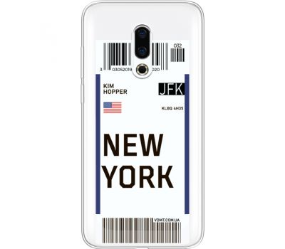 Силіконовий чохол BoxFace Meizu 16 Plus Ticket New York (35584-cc84)