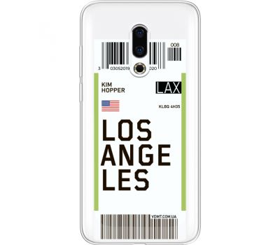 Силіконовий чохол BoxFace Meizu 16 Plus Ticket Los Angeles (35584-cc85)
