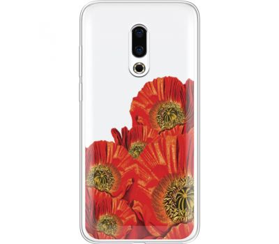 Силіконовий чохол BoxFace Meizu 16 Plus Red Poppies (35584-cc44)