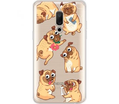 Силіконовий чохол BoxFace Meizu 15 Plus с 3D-глазками Pug (35783-cc77)