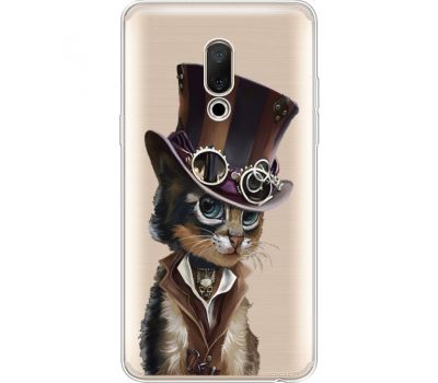 Силіконовий чохол BoxFace Meizu 15 Plus Steampunk Cat (35783-cc39)