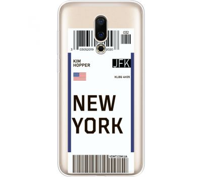 Силіконовий чохол BoxFace Meizu 16X Ticket New York (35843-cc84)