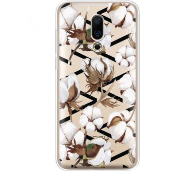 Силіконовий чохол BoxFace Meizu 16X Cotton flowers (35843-cc50)