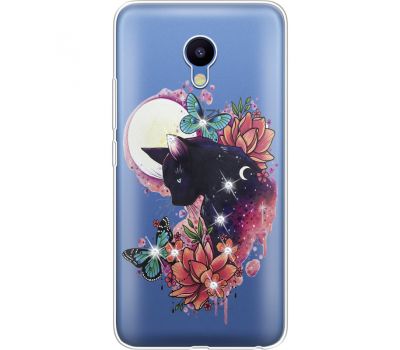 Силіконовий чохол BoxFace Meizu M5 Cat in Flowers (935998-rs10)