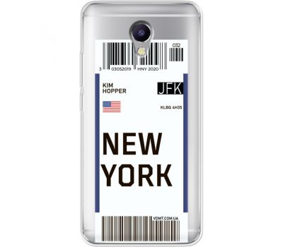 Силіконовий чохол BoxFace Meizu M5 Note Ticket New York (35009-cc84)