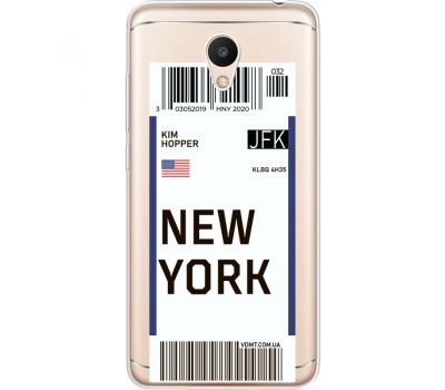 Силіконовий чохол BoxFace Meizu M6 Ticket New York (35010-cc84)