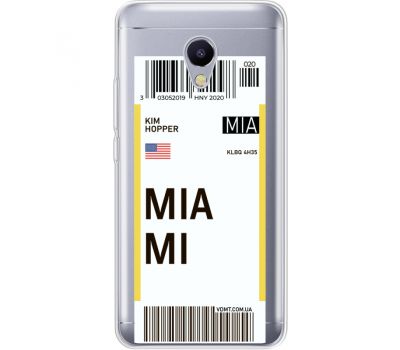Силіконовий чохол BoxFace Meizu M5s Ticket Miami (35041-cc81)