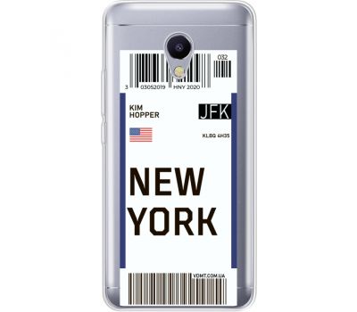 Силіконовий чохол BoxFace Meizu M5s Ticket New York (35041-cc84)