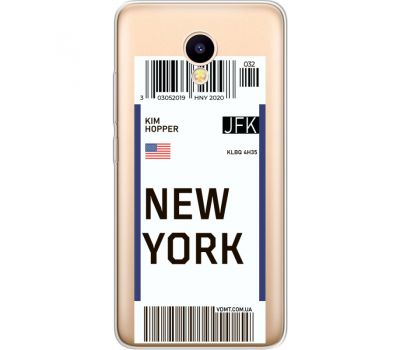 Силіконовий чохол BoxFace Meizu M5C Ticket New York (35051-cc84)