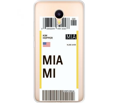Силіконовий чохол BoxFace Meizu M3 Ticket Miami (35365-cc81)