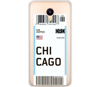Силіконовий чохол BoxFace Meizu M3 Ticket Chicago (35365-cc82)