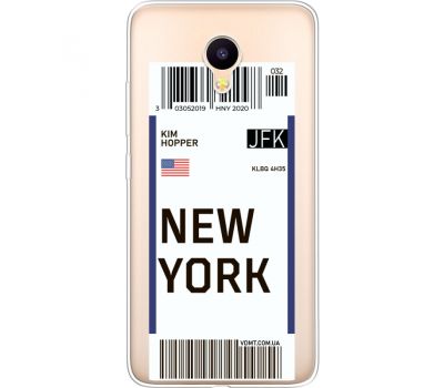 Силіконовий чохол BoxFace Meizu M3 Ticket New York (35365-cc84)