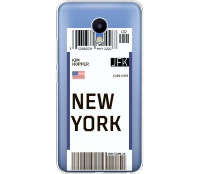 Силіконовий чохол BoxFace Meizu M5 Ticket New York (35998-cc84)