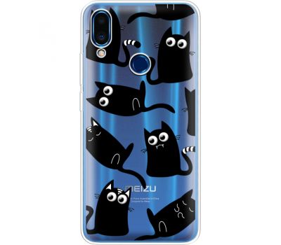 Силіконовий чохол BoxFace Meizu Note 9 с 3D-глазками Black Kitty (36864-cc73)