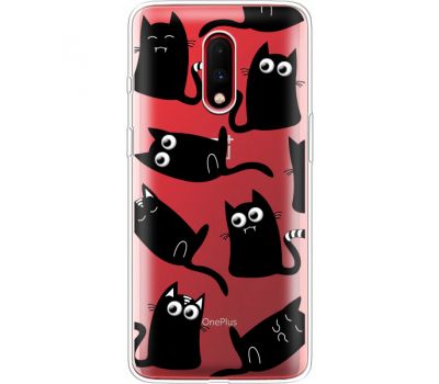 Силіконовий чохол BoxFace OnePlus 7 с 3D-глазками Black Kitty (37258-cc73)