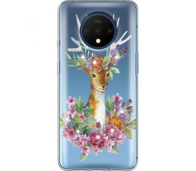 Силіконовий чохол BoxFace OnePlus 7T Deer with flowers (938482-rs5)