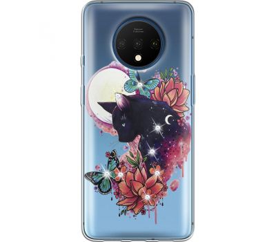 Силіконовий чохол BoxFace OnePlus 7T Cat in Flowers (938482-rs10)