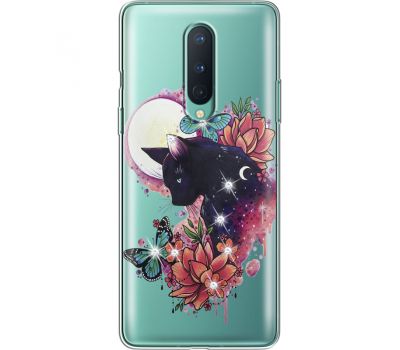 Силіконовий чохол BoxFace OnePlus 8 Cat in Flowers (939990-rs10)