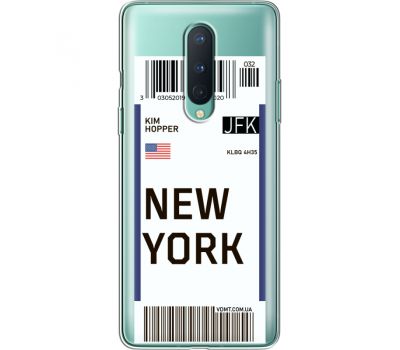 Силіконовий чохол BoxFace OnePlus 8 Ticket New York (39990-cc84)