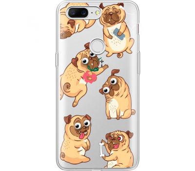 Силіконовий чохол BoxFace OnePlus 5T с 3D-глазками Pug (35796-cc77)