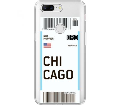 Силіконовий чохол BoxFace OnePlus 5T Ticket Chicago (35796-cc82)