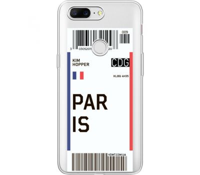 Силіконовий чохол BoxFace OnePlus 5T Ticket Paris (35796-cc86)