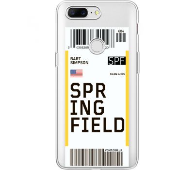 Силіконовий чохол BoxFace OnePlus 5T Ticket Springfield (35796-cc93)