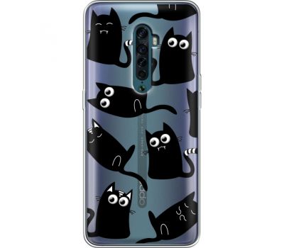 Силіконовий чохол BoxFace OPPO Reno2 с 3D-глазками Black Kitty (38504-cc73)