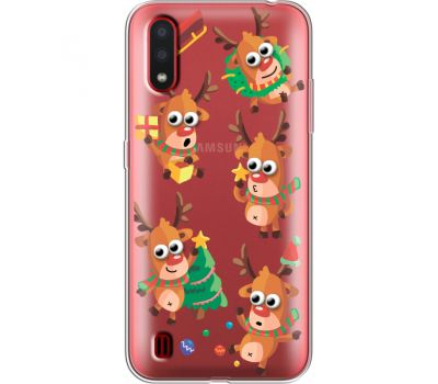 Силіконовий чохол BoxFace Samsung A015 Galaxy A01 с 3D-глазками Reindeer (38841-cc74)