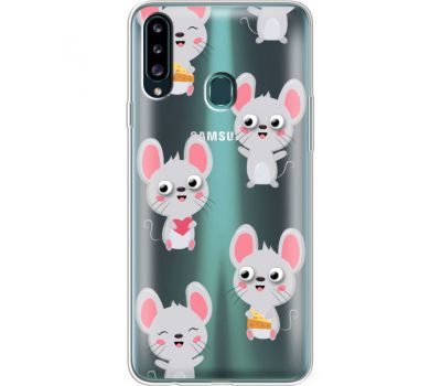 Силіконовий чохол BoxFace Samsung A207 Galaxy A20s с 3D-глазками Mouse (38126-cc76)