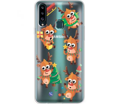 Силіконовий чохол BoxFace Samsung A207 Galaxy A20s с 3D-глазками Reindeer (38126-cc74)