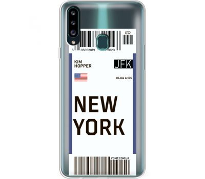 Силіконовий чохол BoxFace Samsung A207 Galaxy A20s Ticket New York (38126-cc84)