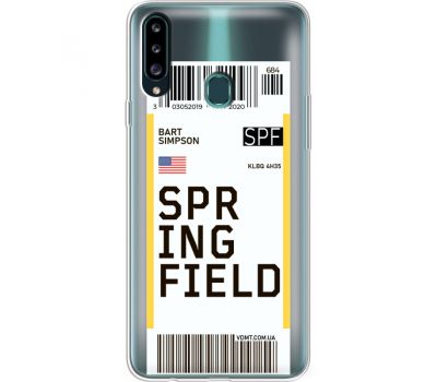 Силіконовий чохол BoxFace Samsung A207 Galaxy A20s Ticket Springfield (38126-cc93)
