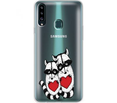 Силіконовий чохол BoxFace Samsung A207 Galaxy A20s Raccoons in love (38126-cc29)