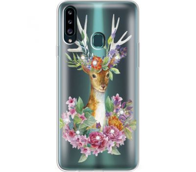 Силіконовий чохол BoxFace Samsung A207 Galaxy A20s Deer with flowers (938126-rs5)