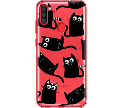 Силіконовий чохол BoxFace Samsung A115 Galaxy A11 с 3D-глазками Black Kitty (39629-cc73)