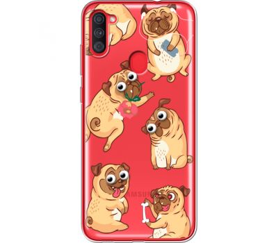 Силіконовий чохол BoxFace Samsung A115 Galaxy A11 с 3D-глазками Pug (39629-cc77)