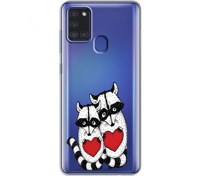 Силіконовий чохол BoxFace Samsung A217 Galaxy A21s Raccoons in love (40008-cc29)