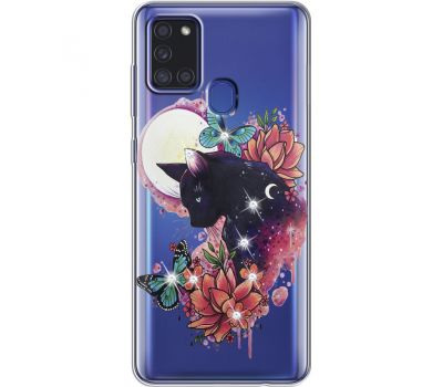 Силіконовий чохол BoxFace Samsung A217 Galaxy A21s Cat in Flowers (940008-rs10)
