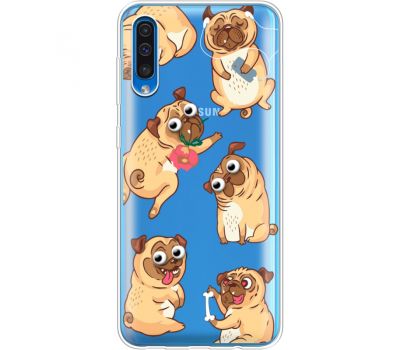 Силіконовий чохол BoxFace Samsung A505 Galaxy A50 с 3D-глазками Pug (36420-cc77)