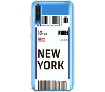 Силіконовий чохол BoxFace Samsung A505 Galaxy A50 Ticket New York (36420-cc84)
