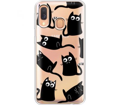 Силіконовий чохол BoxFace Samsung A405 Galaxy A40 с 3D-глазками Black Kitty (36708-cc73)
