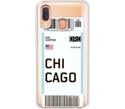 Силіконовий чохол BoxFace Samsung A405 Galaxy A40 Ticket Chicago (36708-cc82)