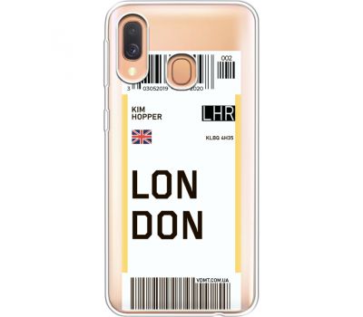 Силіконовий чохол BoxFace Samsung A405 Galaxy A40 Ticket London (36708-cc83)
