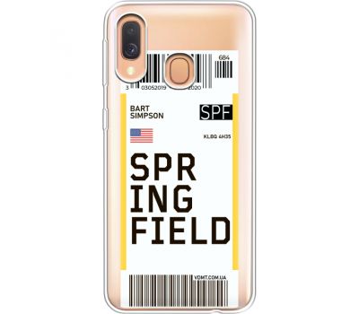Силіконовий чохол BoxFace Samsung A405 Galaxy A40 Ticket Springfield (36708-cc93)