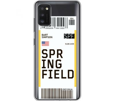 Силіконовий чохол BoxFace Samsung A415 Galaxy A41 Ticket Springfield (39756-cc93)