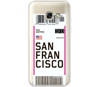 Силіконовий чохол BoxFace Samsung A320 Galaxy A3 2017 Ticket  San Francisco (35989-cc79)