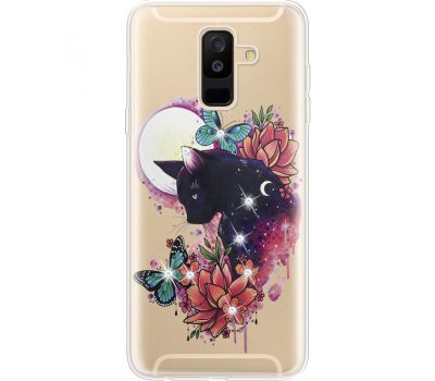 Силіконовий чохол BoxFace Samsung A605 Galaxy A6 Plus 2018 Cat in Flowers (935017-rs10)