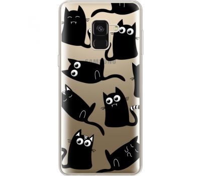 Силіконовий чохол BoxFace Samsung A530 Galaxy A8 (2018) с 3D-глазками Black Kitty (35014-cc73)